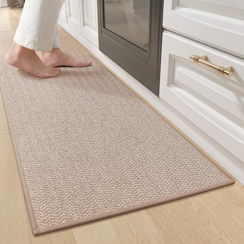 Color&Geometry Kitchen Rugs Kitchen Mats for Floor, 17"X59" Beige Kitchen Rugs Non Slip Washable with Rubber Backing, Quick Dry, Low Pile, Easy Clean Kitchen Runner Rug Kitchen Sink Mat