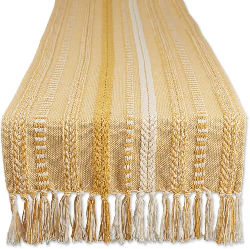Image of THE HOME TALK Premium Cotton 4-6 Seater Table Runner -14x72 Inches-Yellow|Elegant Dining|Handcrafted Quality|Stylish Console Decor for Dining Table, Parties, Events