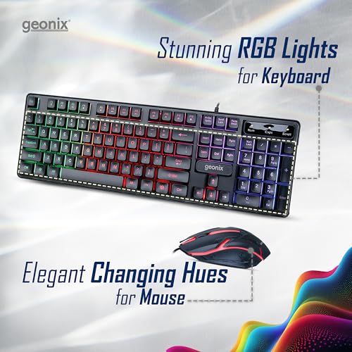 Geonix Cruiser CX2 Wired Keyboard and Mouse Gaming Combo with Stunning ARGB Lights, Superior Membrane, Upto 1200 DPI, PVC Cable, Advanced Sensor... - Image 3