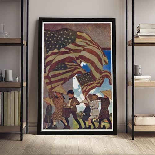 Impression sur toile Maxfield Parrish Trompette et tambour avec cadre bois