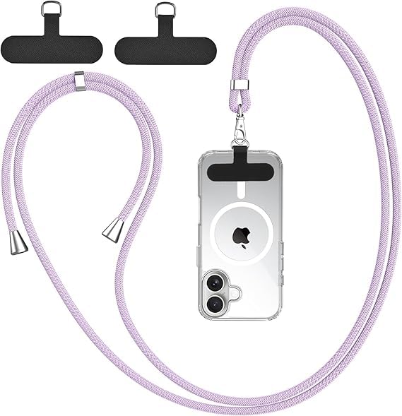 Tobfit Nylon Phone Lanyard + 2PCS Replacement Sticker Patches Tab, Adjustable Neck Strap With Pads for Most Smartphone-image-35