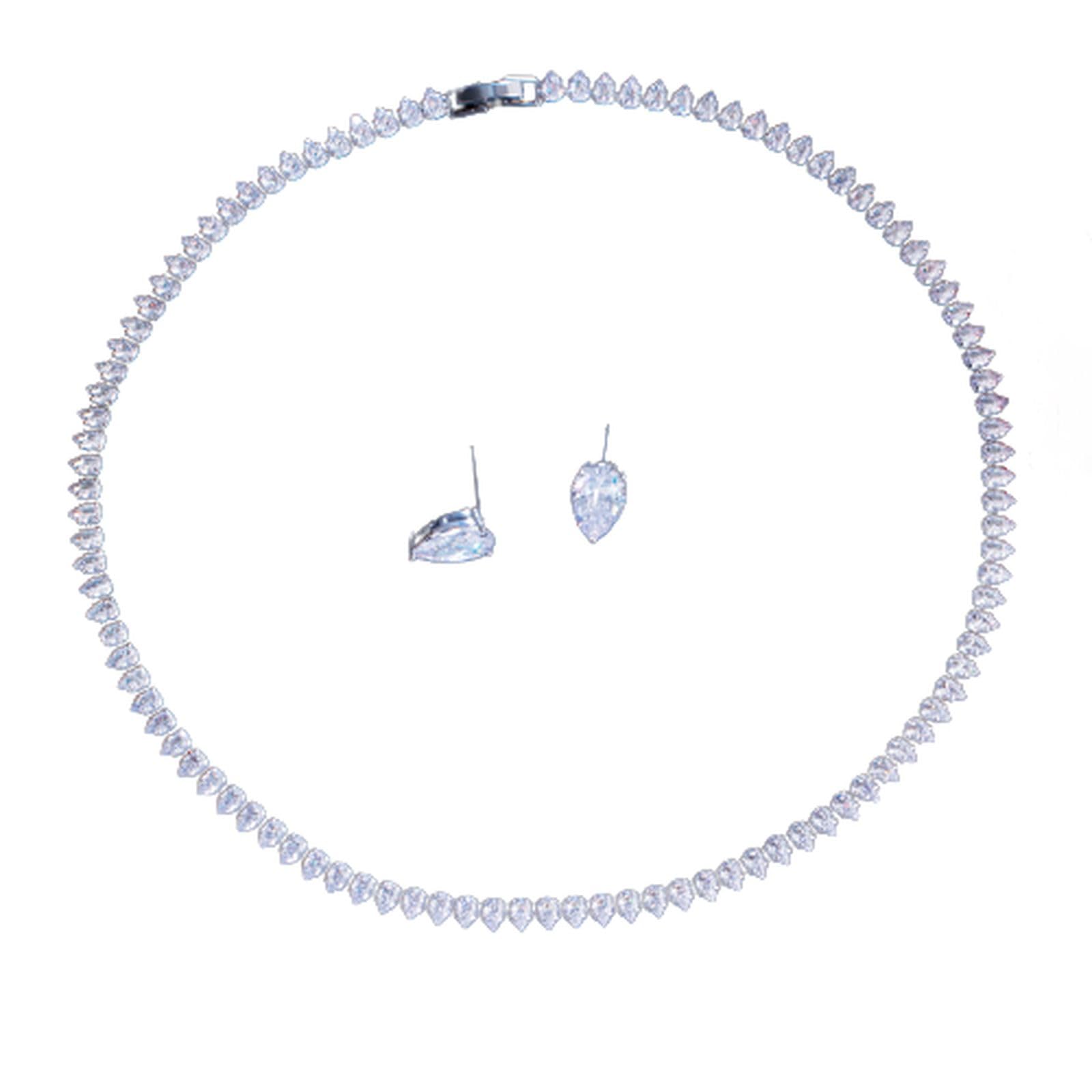 Set di gioielli da sposa per donna, collana AAA + zircone set di gioielli anallergici regalo di compleanno per fidanzamento matrimonio, set di gioielli da sposa per donna per festival