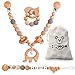 ARTESTAR Chaine Poussette Attache Tetine Kit,Chaine Jouets Bebe Attaché Tetine Anneau De Dentition Set,Hochet Chaine De Poussette Bois 3 PièCes (éléphant)