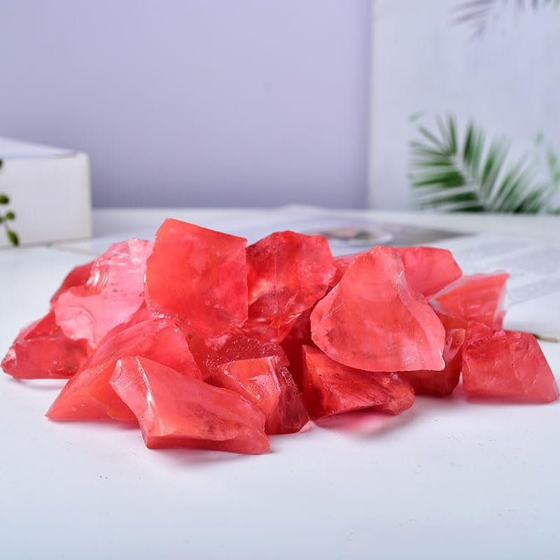 Kamienie i kryształy czerwony kryształ surowy kamień dekoracyjny dyfuzor zapachowy kamień kryształy(3-5 cm, 500 g)