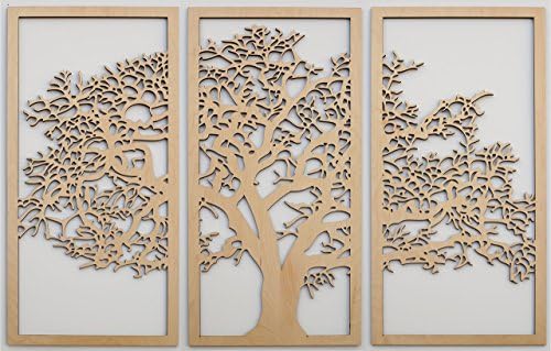 Skyline Workshop Tree of Life Maple - 3 Panel Wood Wall Art - Beautiful Living Room Decor - Modern Art - Made in the USA