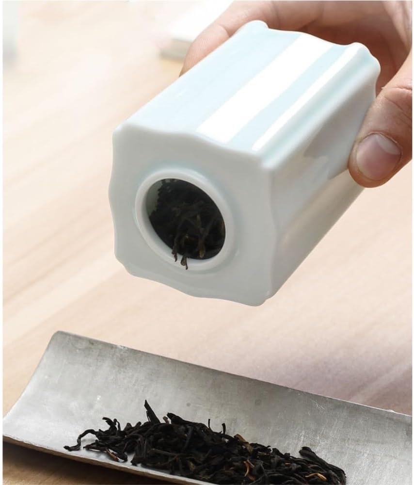 SONGCHAO Sugar Jar Black Loose Tea Storage Container Jar Ceramic Small Sealed Retro Chinese Set Single Tea Canister(A)