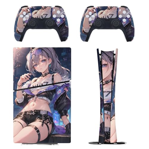PS5 Slim �p �X�L���V�[�� �G���A�j���� ���� ��T �{�̂ƃQ�[���R���g���[���[�ɑΉ�����X�e�b�J�[ �y�����݌v �f�W�^���E�G�f�B�V������p�z ���^�V�[�� �{�̕ی� �X���� �A�N�Z�T���[ �w��/��/����/�ق���h�~ ��G��/�U�M�ǂ� ���� ��t�ȒP