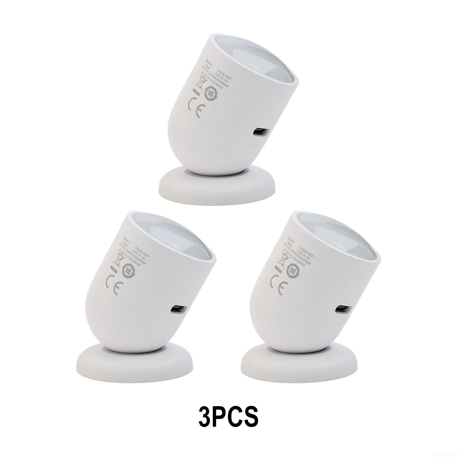 3PCS SNZB-06P Sensore di presenza umana per ZigBee 30 Smart Home, rilevatore di movimento a onde millimetriche, ABS+PC bianco, kit di automazione camera da letto ufficio (3PCS)