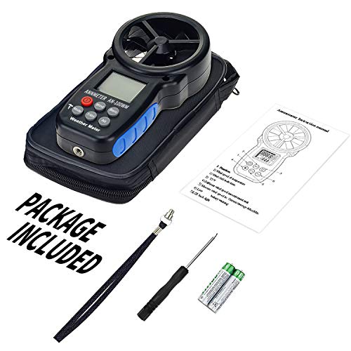 AIOMEST Digital Anemometer, Windmesser Windmessgerät Barometer Handheld,100WM CFM Wind Speed Meter für Windgeschwindigkeit Temperatur Wind Chill Tester für Feuchtigkeit Altitude, Drohnenflug HVAC