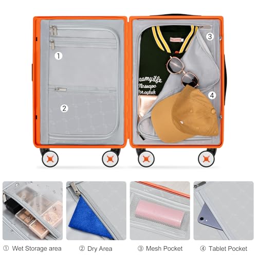 Zipperless Carry on Luggage 22x14x9 Airline Approved Hardside Suitcase - image 5