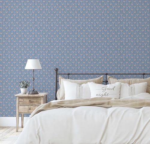 Papier peint papillon bleu repositionnable et facile à poser sans outils