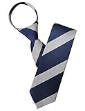 H2H Mens Fashion Comfortable Zipper Stripe Patterned Neck Tie NAVY (KMANT0124)