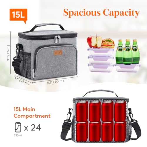 Lifewit Insulated Lunch Bag for Men Thermal Lunch Box for Women Cool Bag Reusable Leakproof Lunch Tote Bag with Adjustable Shoulder Strap for Adult for Work/Picnic/Beach - Image 3