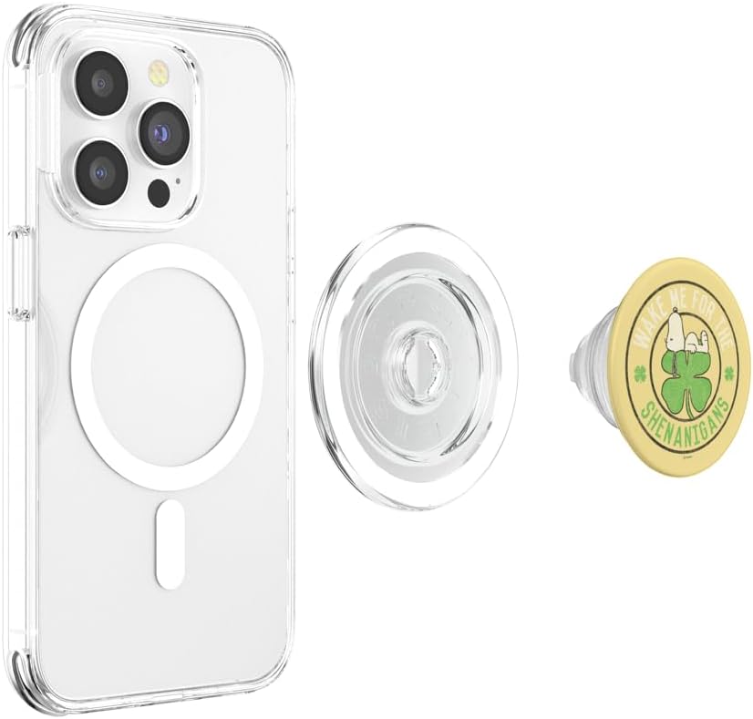 Peanuts St Patrick's Day Snoopy Wake Me PopSockets PopGrip for MagSafe