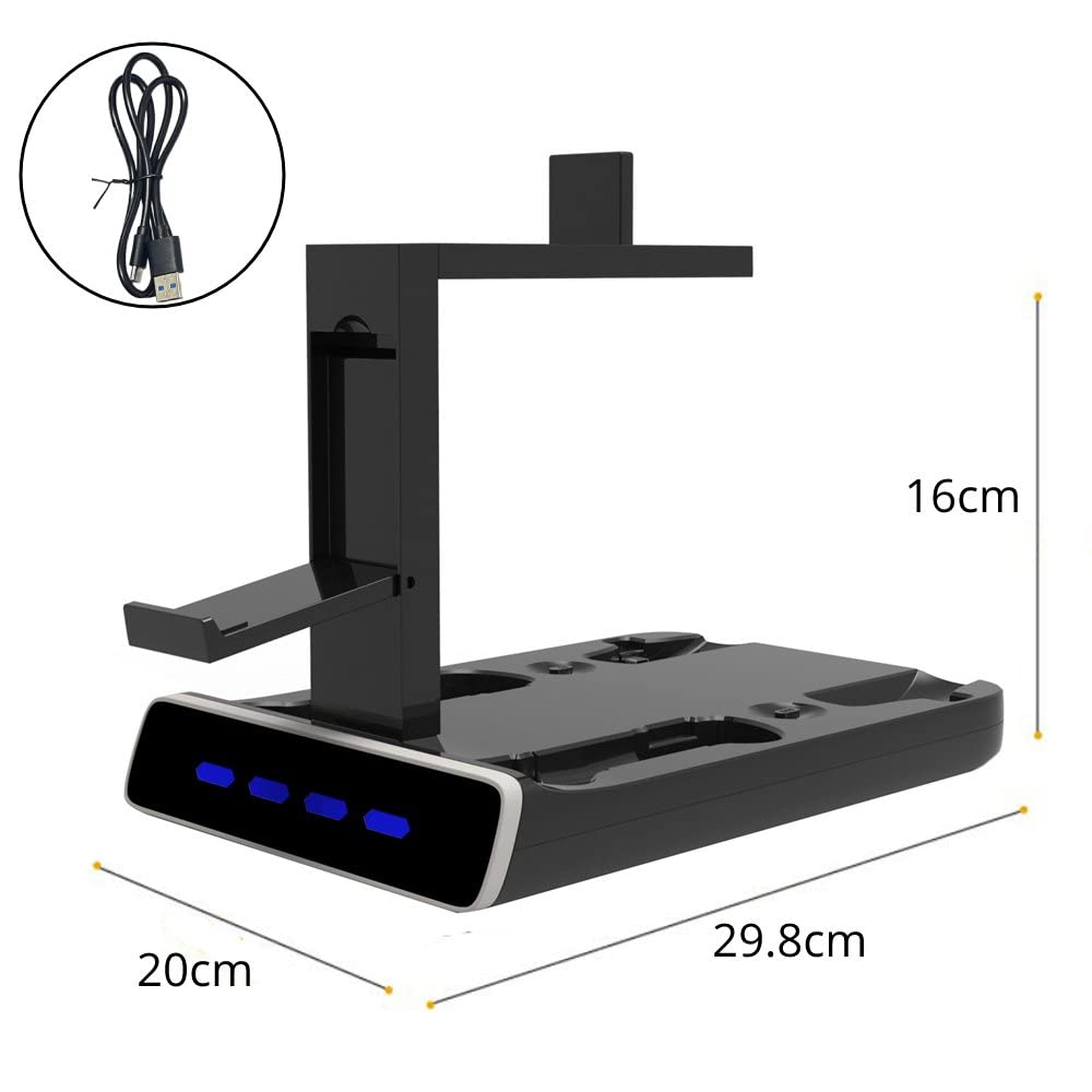 BeisDirect Ladestation für PS VR2 / PS5 Controller, PS VR2 Controller Ladestation VR Headset Halterung Magnetische Type-C Ladestation mit LED Anzeige für PS5 / PSVR 2 Gaming Zubehör