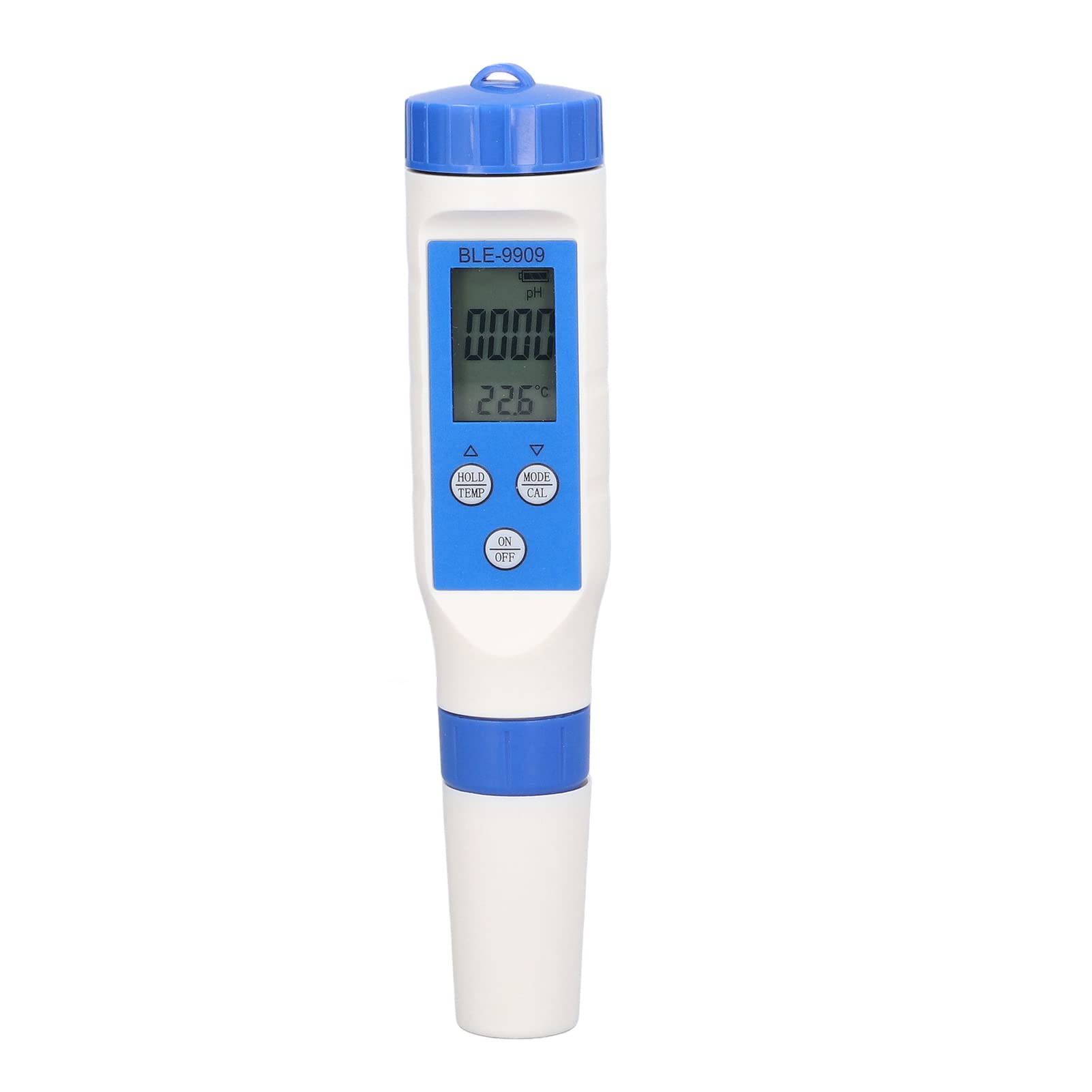 BLE-9909 Miernik Testowy 5 Cali – Tester Temperatury Soli PH EC z kontrolą Aplikacji, automatyczną kompensacją Temperatury i Podświetlanym Wyświetlaczem do Basenów, Akwariów, Hydroponiki