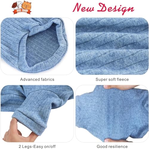 Pull pour chat sans poils contre le froid vêtement coton bleu taille L