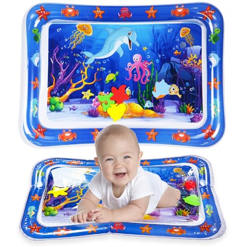 XVZ Wassermatte Baby - Baby Wasserspielmatte BPA-frei - Ideal Babymatte für Neugeborene, Baby ab 3 6 9 Monate Tummy Time Toys - Delphine(66cm x 50cm)