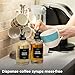 Spaceneat Coffee Syrup Dispenser with Pump - Includes 24 Flavor Labels - Glass Syrup Dispenser for Coffee Bar - Elevate your Beverage Station with 16.9 fl oz Flavoring Container Bottles, 4pcs, Black