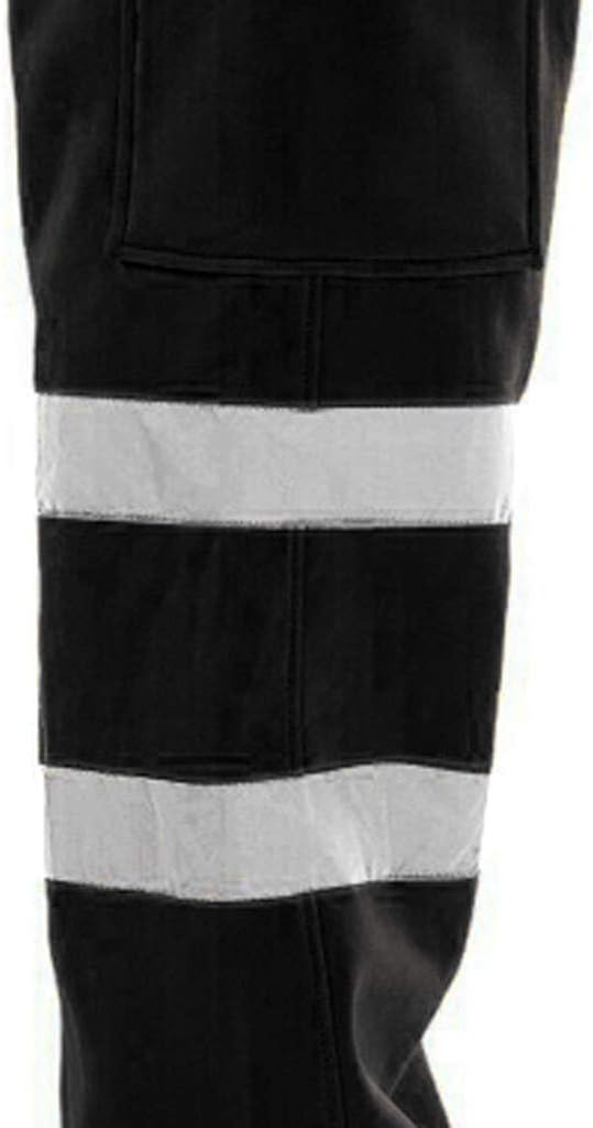 WENKOMG1 Men's Cargo Pants, Hi Vis Reflective Safety Construction Farming Work Pants, S-3XL