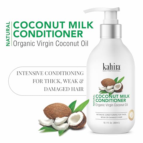 Image of Natural Coconut Milk Conditioner | With Organic Virgin Coconut Oil | Intensive Conditioning for Thick, Weak or Damaged Hair | Dermatologically Tested | 300ml (10.1 Fl. Oz.)