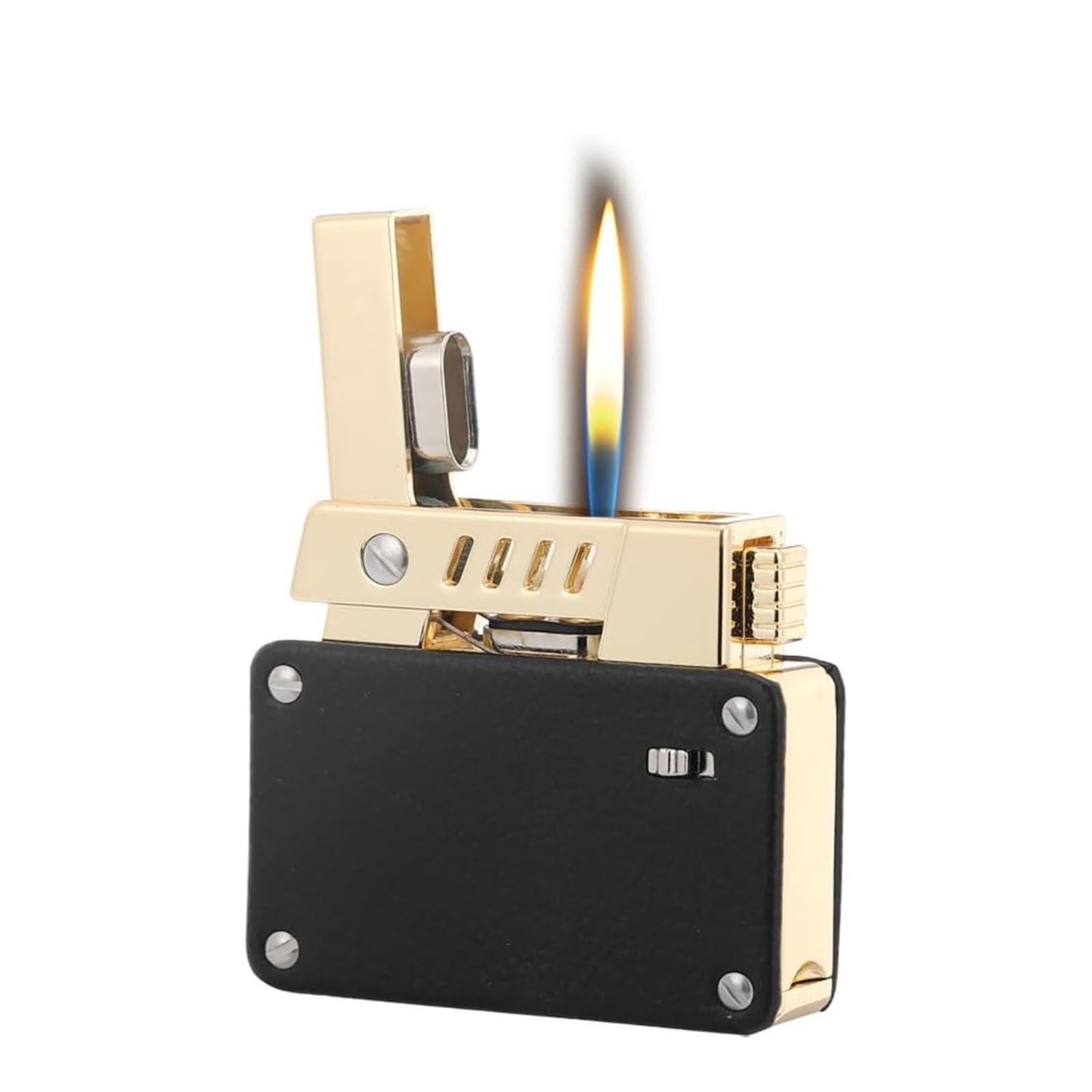 Briquet au kérosène - Double cœur - Rechargeable - Verrouillage de sécurité - Allumage automatique - Idéal pour barbecue, bougies, activités en plein air et camping