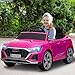 Qaba Audi Q8 e-tron Sportback Licensed 12V Kids Ride on Car, Battery Powered Kids Electric Car with Remote Control, 4 Spring Suspension Wheels, Soft Start, LED Headlights, Music Horn, Pink