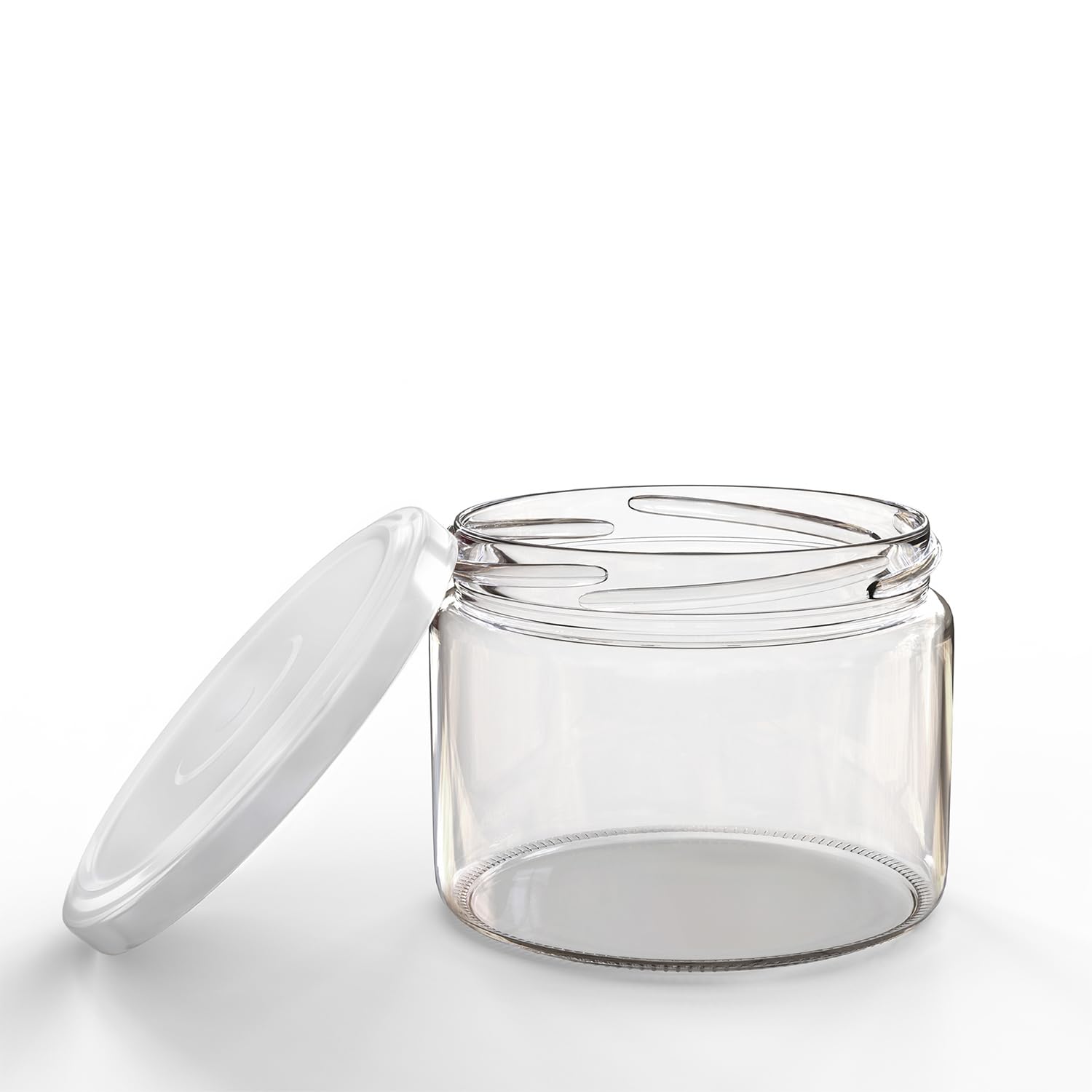 Oputec 48 x 282 ml Einmachgläser mit Schraubdeckel Weiß – Perfekt für Marmeladen, Konfitüren und mehr, kleine Gläser mit Deckel, ideal als Marmeladengläser und Dip-Schraubgläser