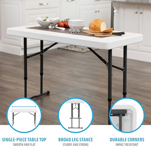 Lifetime Commercial Height Adjustable Folding Utility Table, 4-Foot