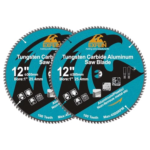 Image of Metal Blade 12 Inch for Aluminum Non Ferrous 60 Tooth Tungsten Carbide Tipped Blade with 5 /8-Inch Arbor Pack of 2
