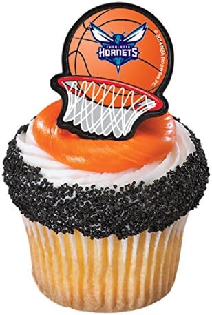 NBA Charlotte Hornets Cupcake Topper Rings Party Favors - Pack of 24