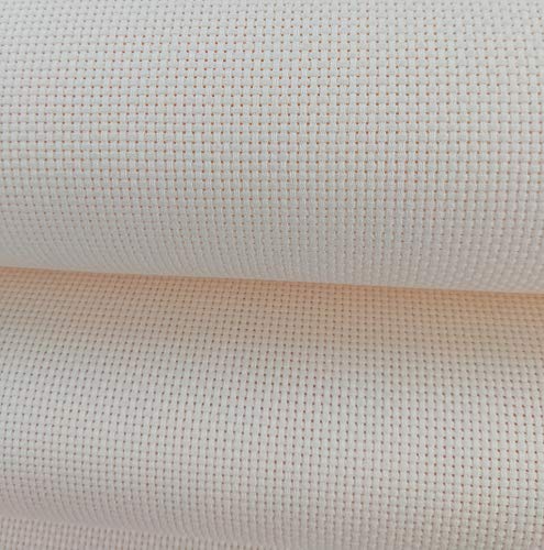 Image of 19 inch x 28 inch 11CT Counted Cotton Aida Cloth Cross Stitch Fabric (Cream)