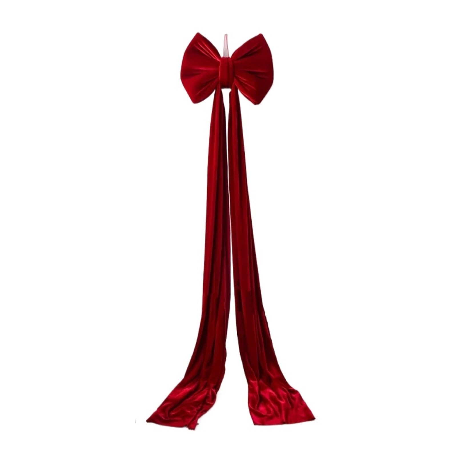 Lazos Arbol Navidad Lazo Grande for la Punta del árbol de Navidad, serpentinas largas, Cintas for Puertas Delanteras, Decoraciones for Exteriores(220cm Wine Red)