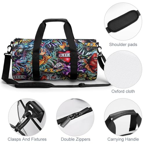 Sac week-end crâne sirène compact 45cm pour ne plus manquer de place en voyage - 5