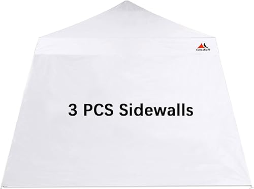 SCOCANOPY SideWall for 10x10ft Slant Leg Canopy Frame, 3 Pack
