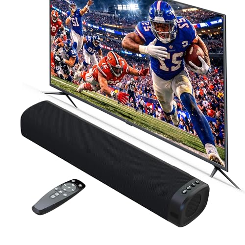 Image of Sound Bar – 50W, Sound Bar for Smart TV, Sound Bar with Bluetooth 5.0, Optical/AUX Connectivity, Remote Control, Wall-Mountable Home Theater Audio, Compatible with TV, PC, and Phone