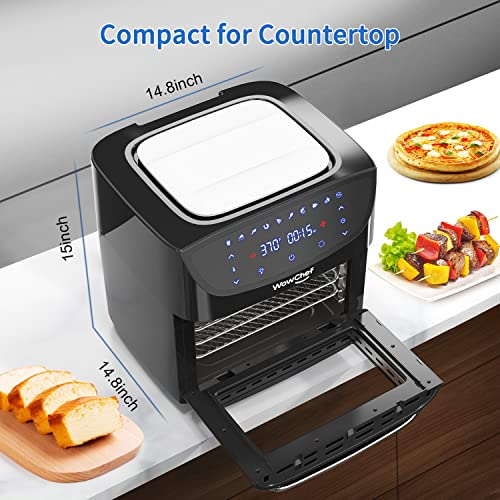 Wowchef Air Fryer Oven Large 20 Quart, 10-In-1 Digital Rotisserie Dehydrator Fryers Combo With Racks, Xl Capacity Countertop Airfryer Toaster For Family, 9 Accessories With Cookbook, Etl Certified #TOP5