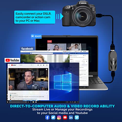 Image of PyleUsa HDMI Capture Card - Camera Link 4K USB3.1 GEN1 HDMI-to-USB Audio-Video Recording via DSLR Camcorder Action Cam, Record Directly to Computer Gaming,Streaming,Conference,Live Broadcast,PLINK 2