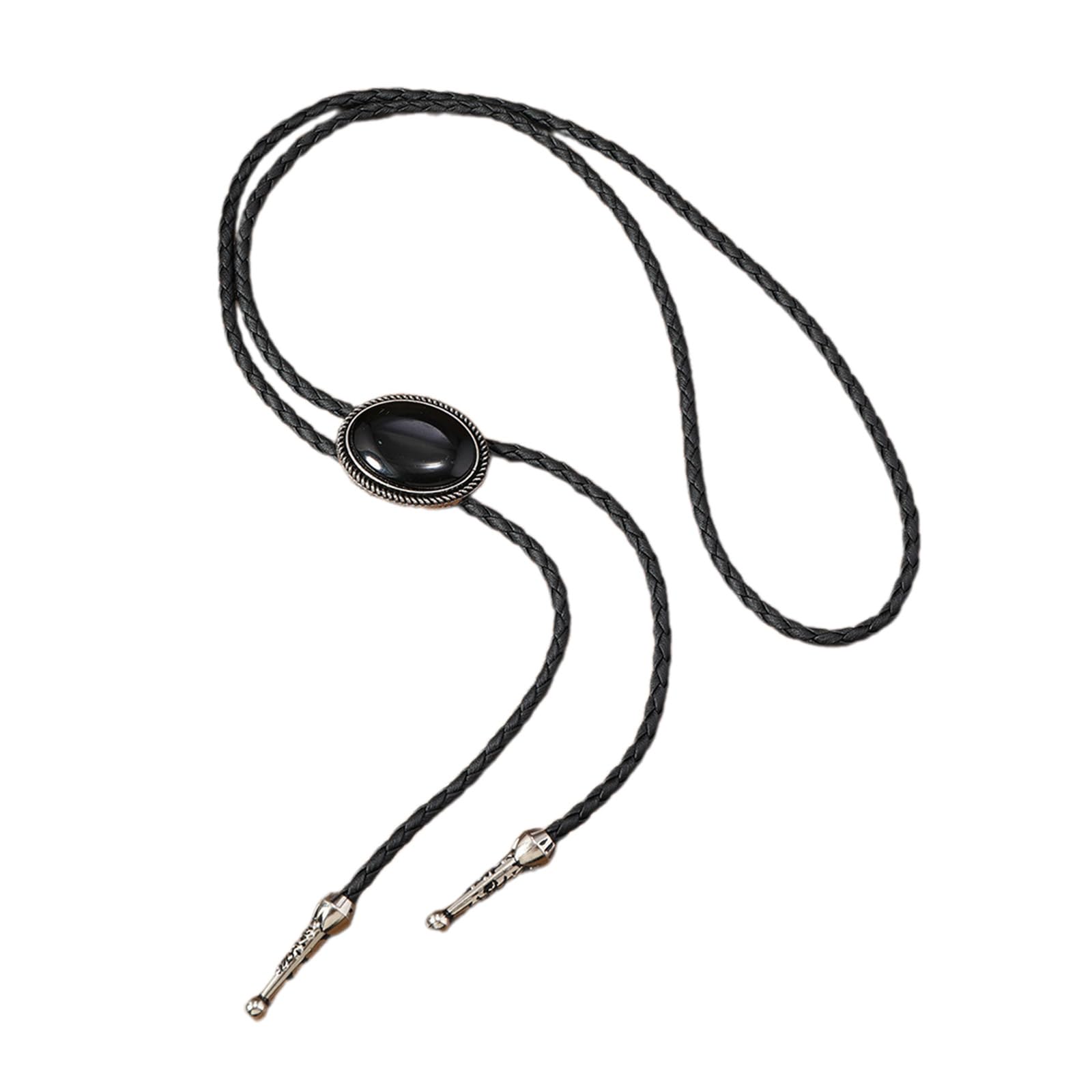 Pitadue Elegant Bolo Tie With Gemstones Pendant Gemstones Necktie Western Necklace Bolo Tie Western Cowboy Costume