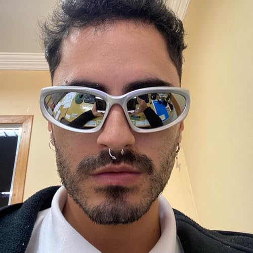 Wrap Around Sunglasses - Y2K Fashion Futuristic Sun Glasses for Women Men Oval Sports Shades2