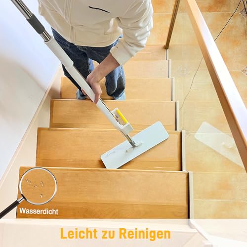 BestLink 15 x 80 cm Treppenstufen Matten Antirutsch Treppe, 15 Stück Transparent Stufenmatten Selbstklebend, Wasserdicht Anti Rutsch Treppen Streifen rutschfeste Klebeband für Holzstufen, Boden