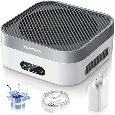 TDBYWAE Air Purifier for Home – True HEPA Filter for Pets, Smoke & Allergies | 600 Sq Ft Coverage | Ultra-Quiet & Portable for Bedroom/Travel