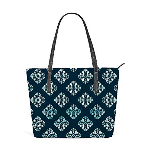 Grand sac fourre-tout en cuir vert opale avec plusieurs compartiments
