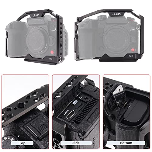 Fotga Jlwin Alloy Aluminum Camera Cage Bracket Stabilizer Nato Rail For Panasonic Gh6 Mirrorless Camera Video Film Making Compatible With Arca Swiss Clamp #TOP5