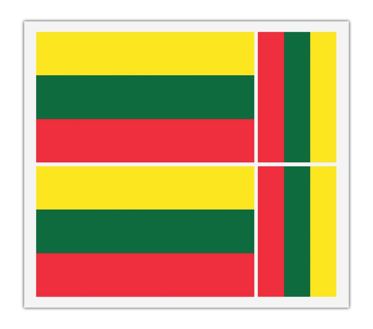 Handmade By Stukk 4 X Lithuanian Lithuania Flag Vinyl Sticker For Car Bumper Ipad Van Laptop