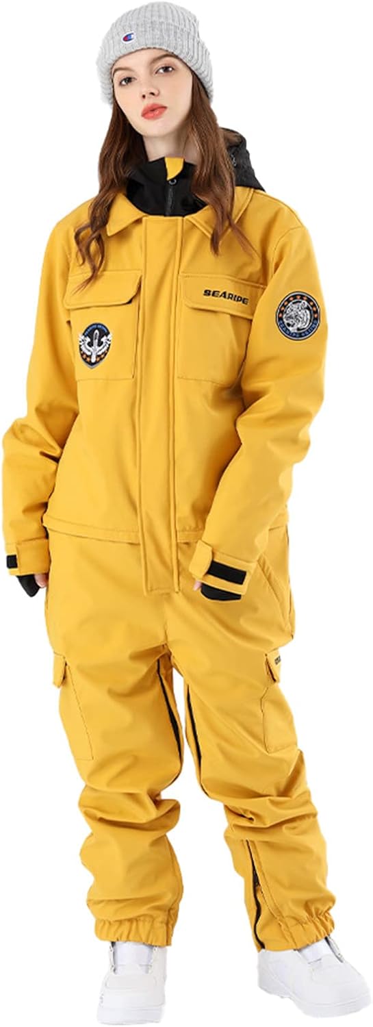 Women Men One Pieces Ski Suits Winter Warm Insulated Waterproof Ski Jumpsuit Coveralls Snowsuits for Snow Sports