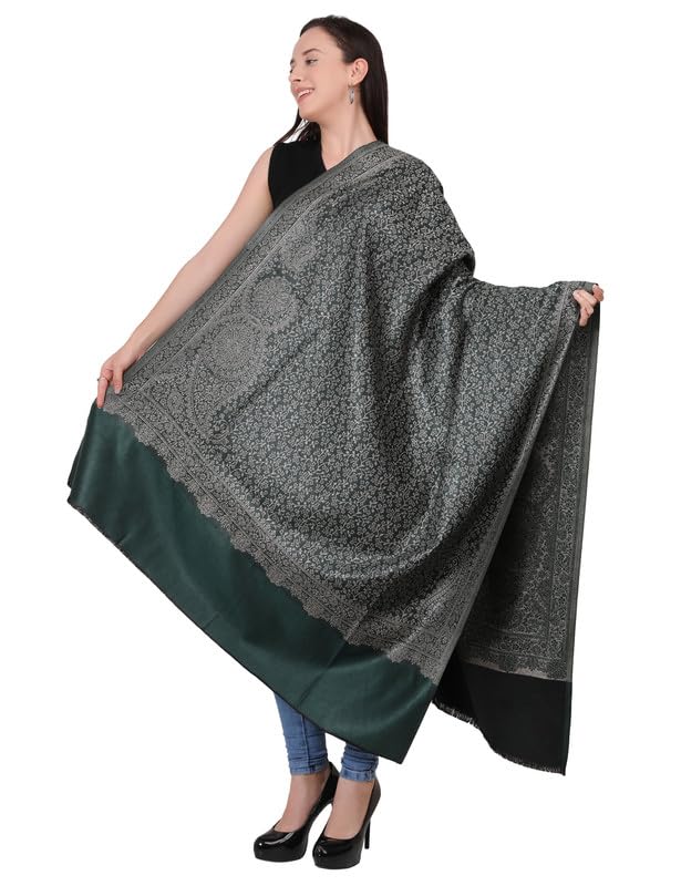 Women Ladies Kashmiri Wool Jamawar, Paisley Design Shawl for Winter, Warm and Soft Shawl Wrap Casual Wear-picture-55
