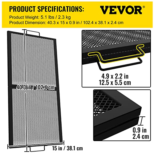 Vevor Fire Pit Cooking Grill Grate 36 X 15 In Foldable Rectangle Campfire Bbq Rack, Heavy Duty X-Marks With Portable Handle & Support Wire For Outdoor Picnic Party & Gathering, Black #TOP6