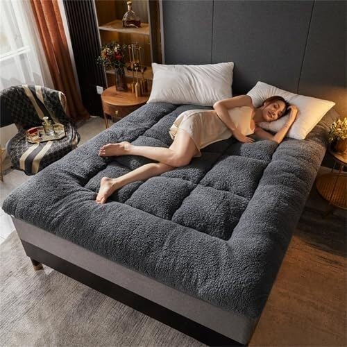 Japoński materac futon – zwijane łóżko podłogowe, gruba składana mata kempingowa, wygodna sofa dla dorosłych i gości, przenośna podkładka sprężynowa do domu i podróży.