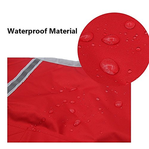 Topsoso Fashion Shop Dog Blanket Coat Reversible Winter Jacket With Waterproof Shell,Fleece Lining And Reflective Strip And Paw Print 3 Color For Choice. (Red, L(Back 20“)) … #TOP4